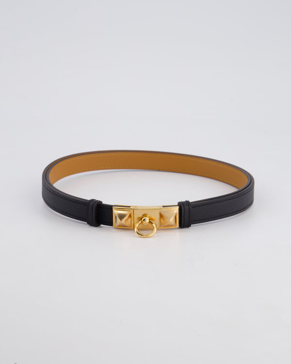 Hermès Collier De Chien 18 Belt in Black Epsom Leather with Rose Gold Hardware