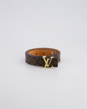 Louis Vuitton Brown LV Monogram Belt with Gold LV Buckle Hardware Size 75cm