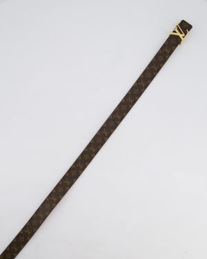 Louis Vuitton Brown LV Monogram Belt with Gold LV Buckle Hardware Size 75cm