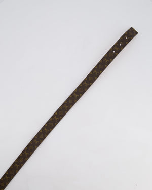 Louis Vuitton Brown LV Monogram Belt with Gold LV Buckle Hardware Size 75cm