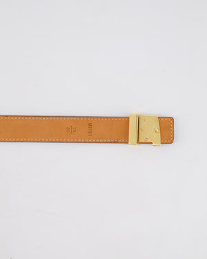 Louis Vuitton Brown LV Monogram Belt with Gold LV Buckle Hardware Size 75cm