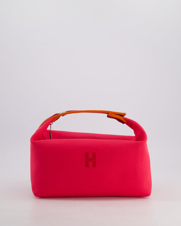 Hermès Large Bride-a-Brac Case in Hibiscus Canvas with Palladium Hardware