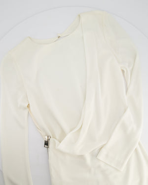 Tom Ford Cream Long Sleeve Backless Midi Dress with Zip Detail Size IT 40 (UK 8)
