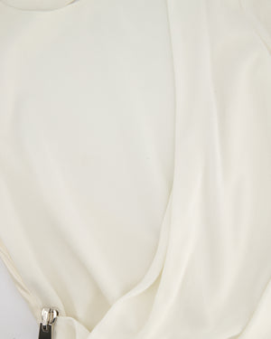 Tom Ford Cream Long Sleeve Backless Midi Dress with Zip Detail Size IT 40 (UK 8)