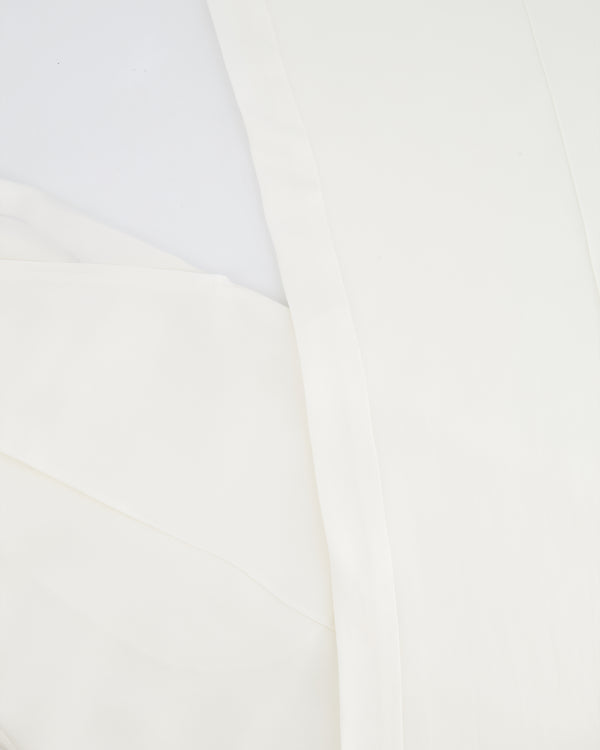 Hermès White Silk Trousers with Elastic Waistband Size FR 34 (UK 6)