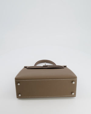 Hermès Kelly Sellier 25cm Bag in Etoupe Epsom Leather with Palladium Hardware