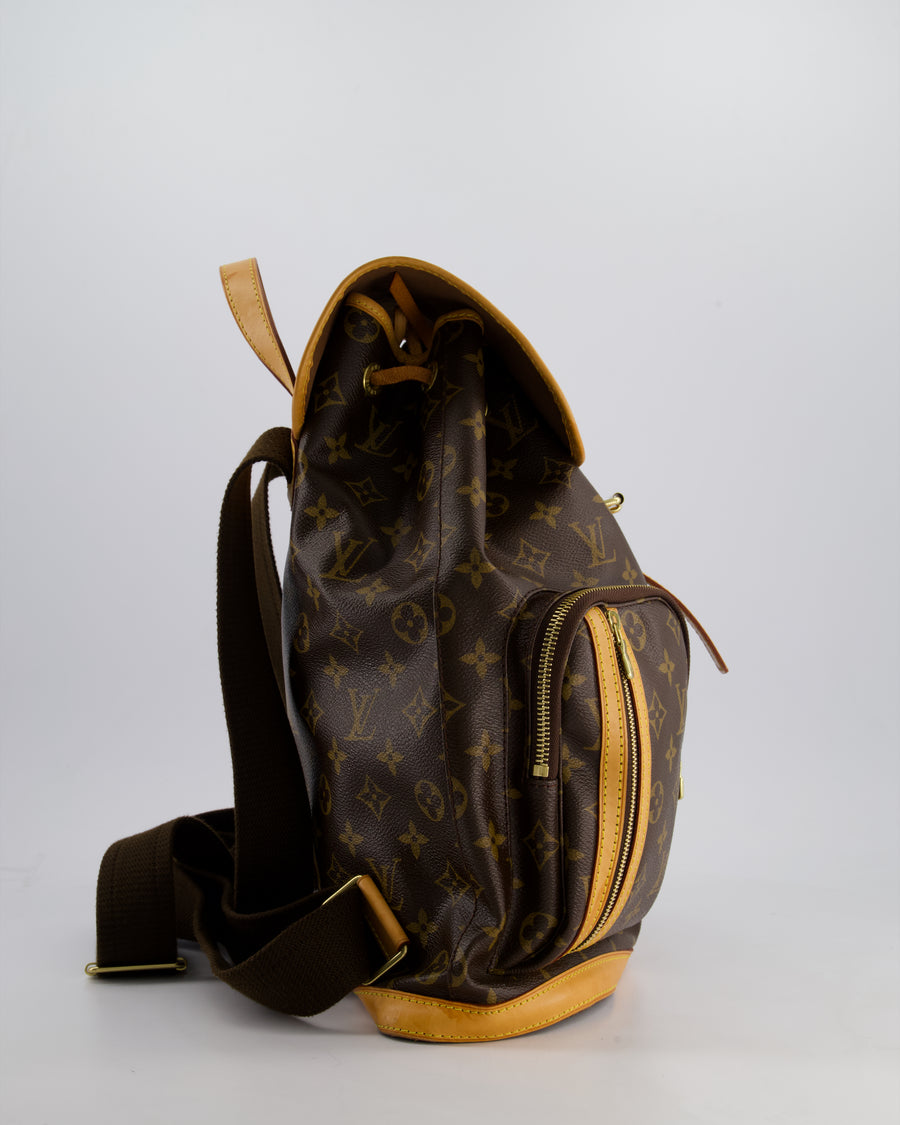 Louis Vuitton Brown Bosphore Backpack in Monogram Canvas and Vachetta Leather with Gold Hardware
