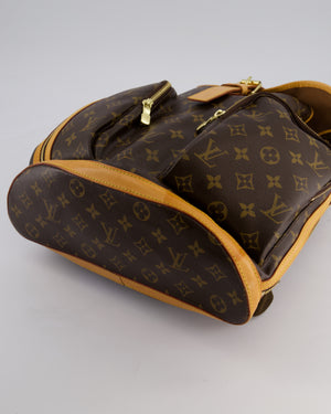 Louis Vuitton Brown Bosphore Backpack in Monogram Canvas and Vachetta Leather with Gold Hardware