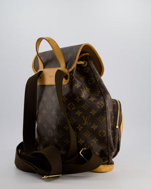 Louis Vuitton Brown Bosphore Backpack in Monogram Canvas and Vachetta Leather with Gold Hardware