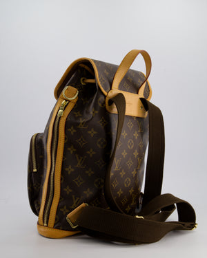 Louis Vuitton Brown Bosphore Backpack in Monogram Canvas and Vachetta Leather with Gold Hardware