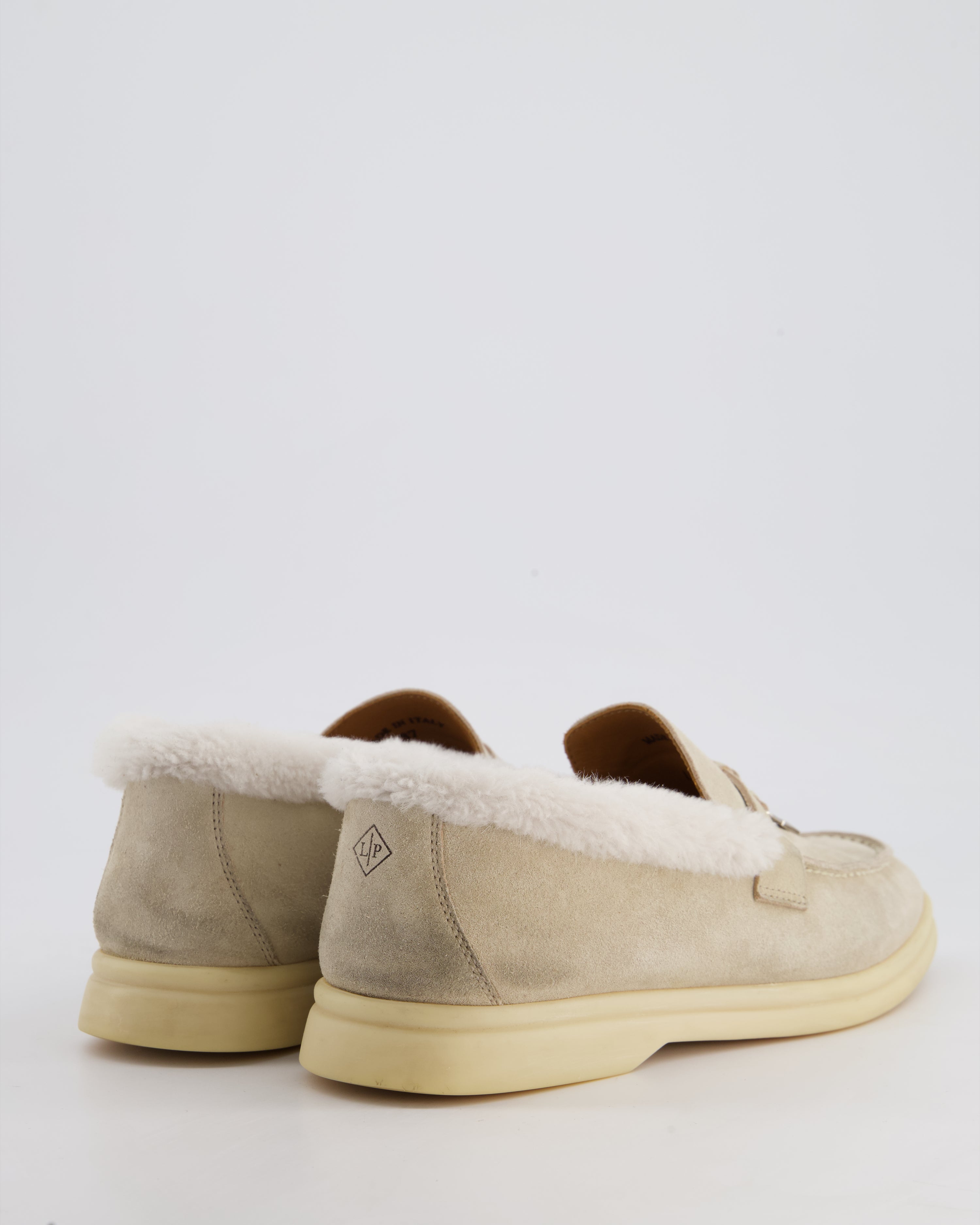 Loro Piana Beige Suede Summer Charms Walk Loafers Size EU 37