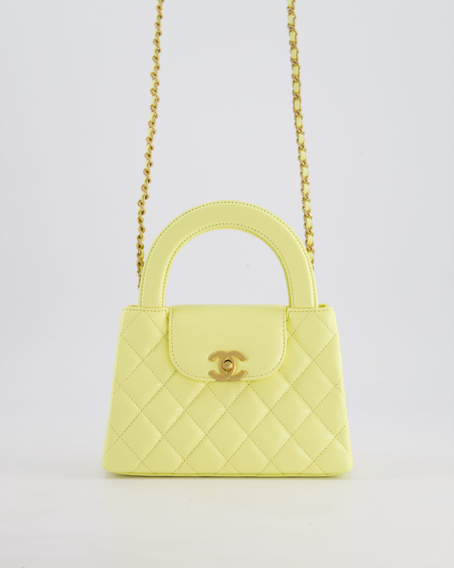 *HOT* Chanel Small Kelly Shopping Bag in Yellow Aged Calfskin with Brushed Antique Gold Hardware