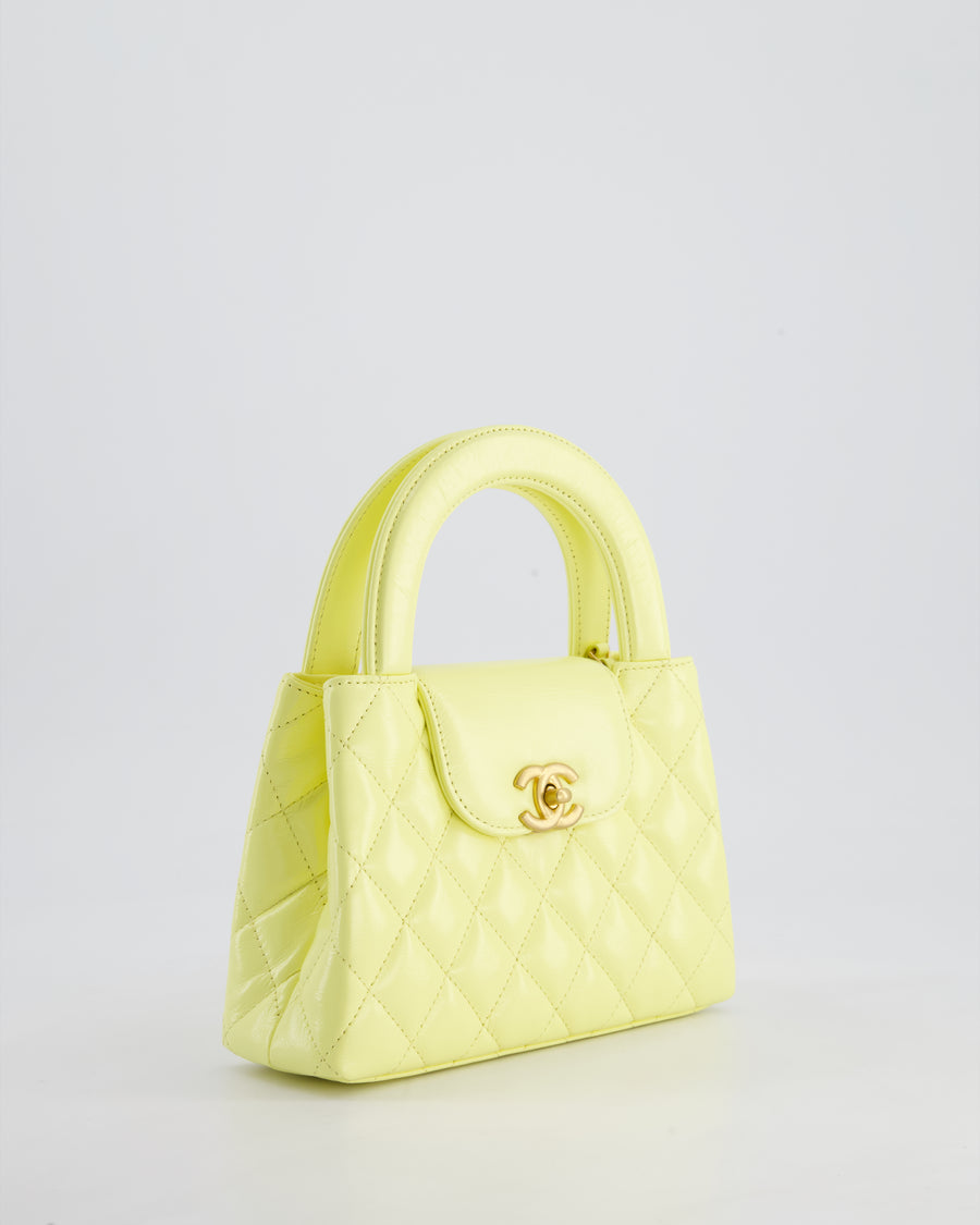 *HOT* Chanel Small Kelly Shopping Bag in Yellow Aged Calfskin with Brushed Antique Gold Hardware