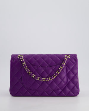 *HOT COLOUR* Chanel Purple Medium Classic Double Flap Bag in Caviar Leather with Champagne Gold Hardware