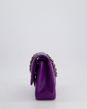 *HOT COLOUR* Chanel Purple Medium Classic Double Flap Bag in Caviar Leather with Champagne Gold Hardware