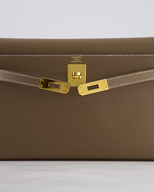 *HOT* Hermès Kelly Elan Bag in Etoupe Madame Leather with Gold Hardware