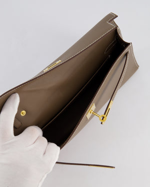 *HOT* Hermès Kelly Elan Bag in Etoupe Madame Leather with Gold Hardware