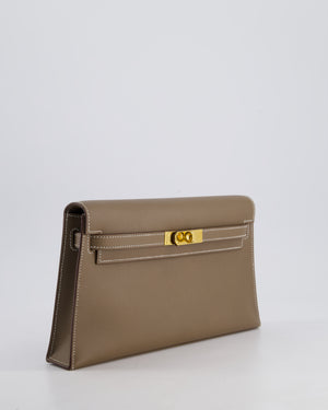*HOT* Hermès Kelly Elan Bag in Etoupe Madame Leather with Gold Hardware