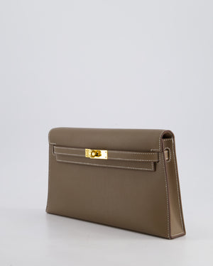 *HOT* Hermès Kelly Elan Bag in Etoupe Madame Leather with Gold Hardware