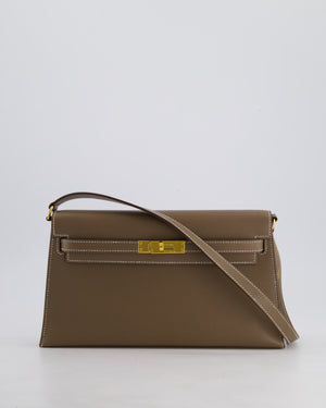 *HOT* Hermès Kelly Elan Bag in Etoupe Madame Leather with Gold Hardware