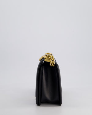*FIRE PRICE* Chanel Black Medium Boy Bag in Lambskin Leather with Brushed Gold Hardware