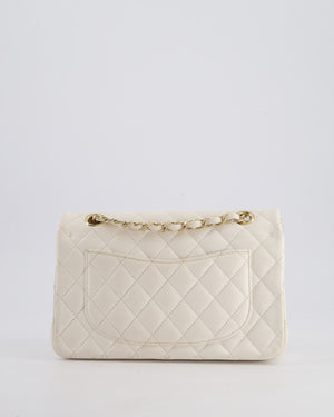 *FIRE PRICE* Chanel White Small Classic Double Flap Bag in Caviar Leather with Champagne Gold Hardware