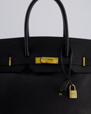 Hermès Birkin 35cm Retourne in Black Ardennes Leather with Gold Hardware