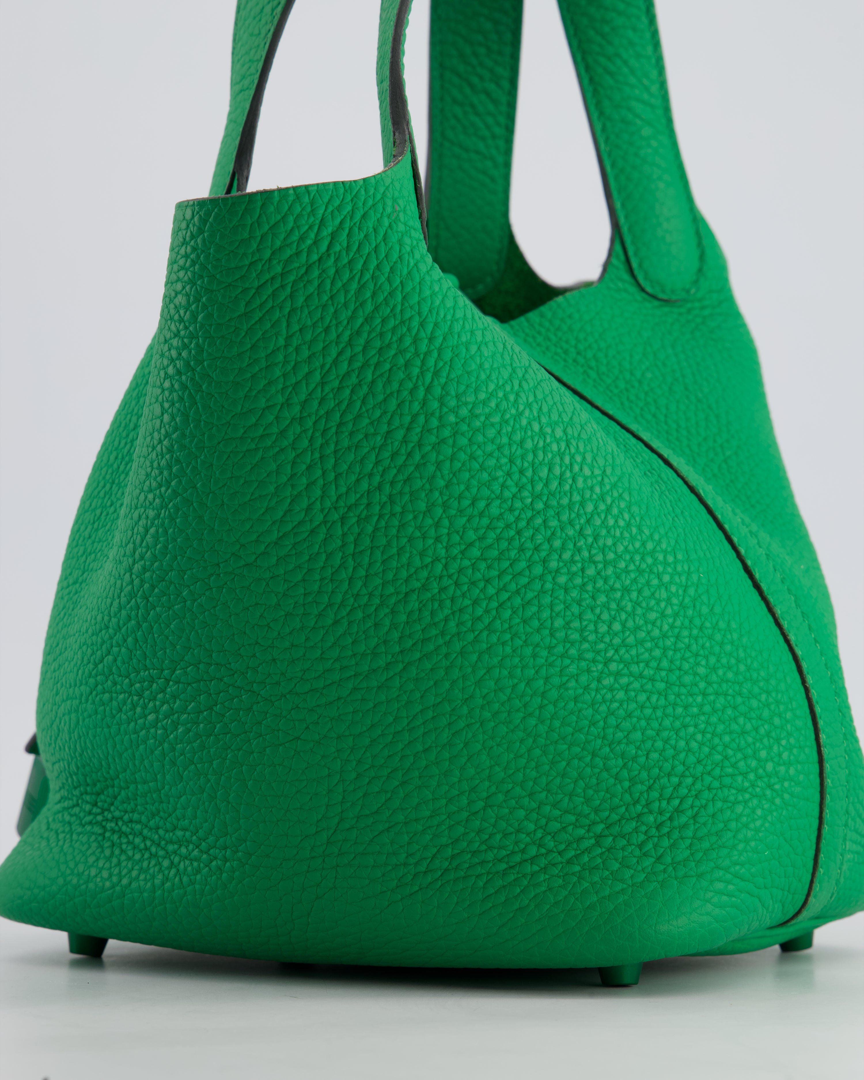 Hermès Picotin Lock 18cm in Bamboo Clemence Leather with Metallic