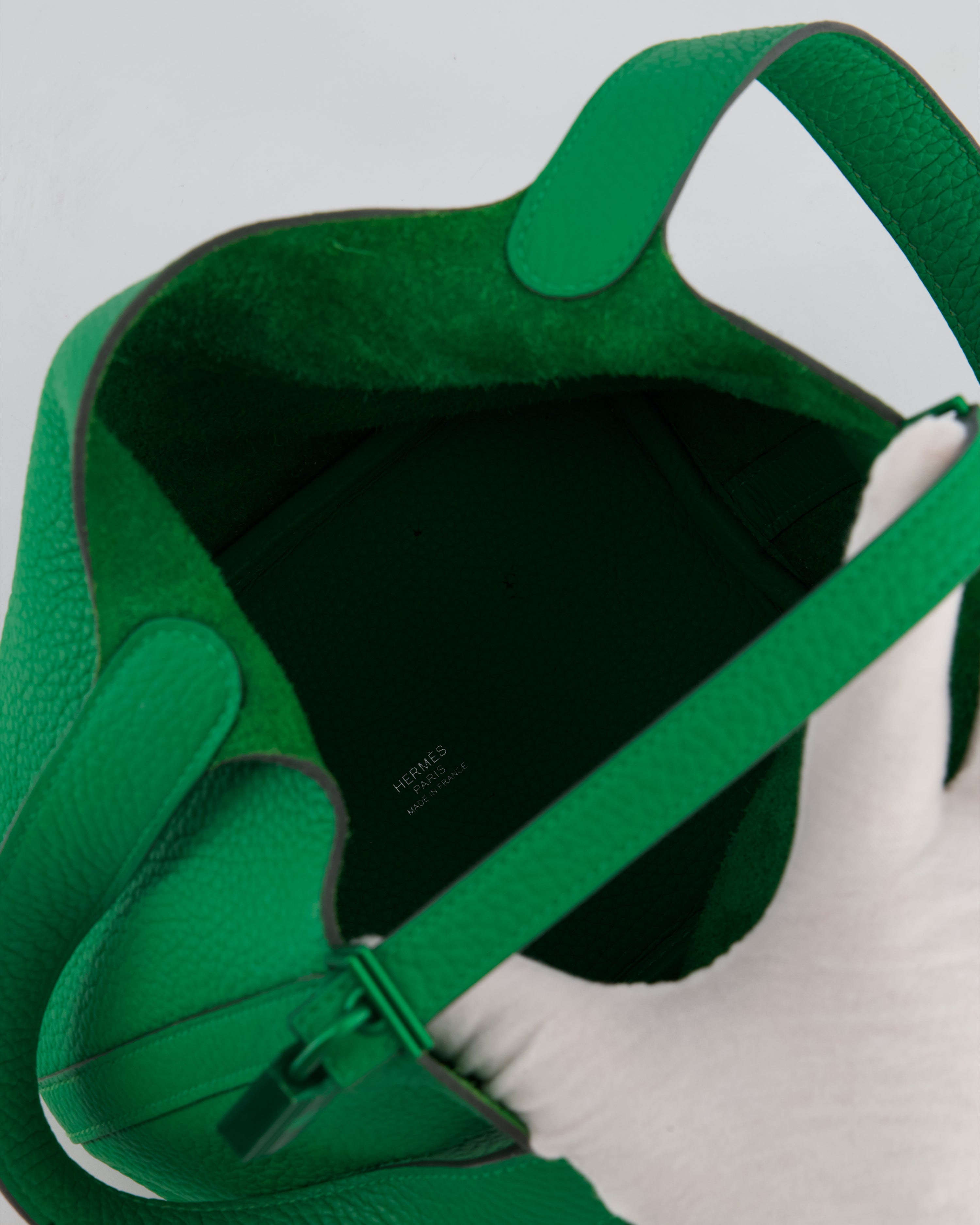 Hermès Picotin Lock 18cm in Bamboo Clemence Leather with Metallic