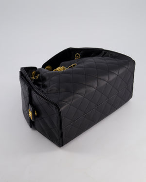 *SUPER RARE* Chanel Black 25 Small Handbag in Grained Calfskin Leather with Antique Gold Hardware