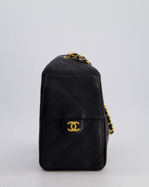 *SUPER RARE* Chanel Black 25 Small Handbag in Grained Calfskin Leather with Antique Gold Hardware