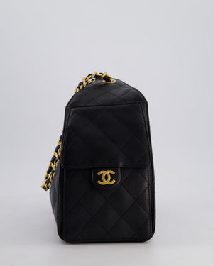 *SUPER RARE* Chanel Black 25 Small Handbag in Grained Calfskin Leather with Antique Gold Hardware