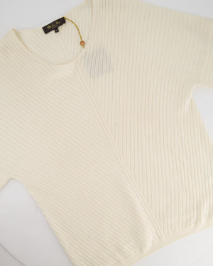 Loro Piana Cream Knit Cashmere Low Neckline Jumper Size IT 48 (UK 16)