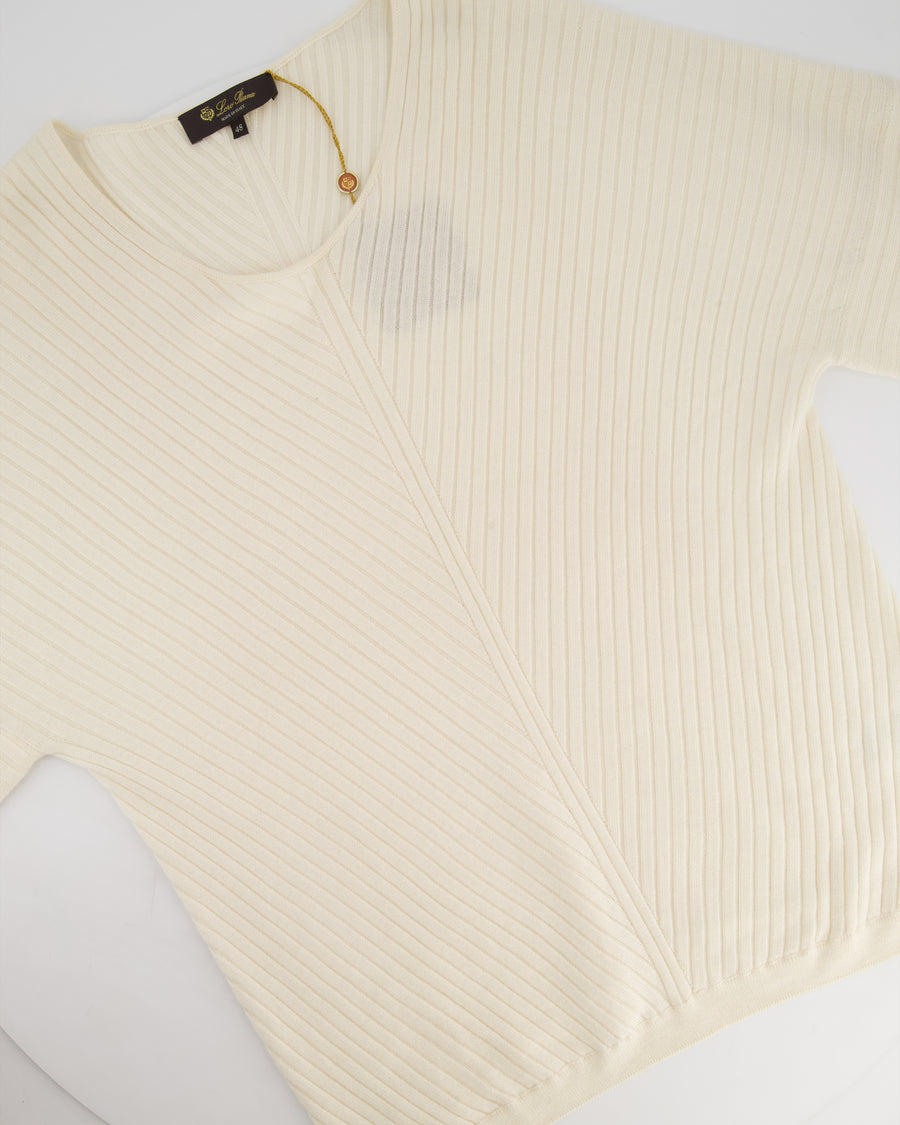 Loro Piana Cream Knit Cashmere Low Neckline Jumper Size IT 48 (UK 16)