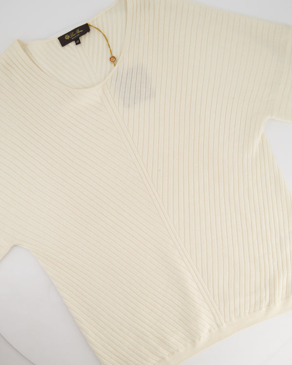 Loro Piana Cream Knit Cashmere Low Neckline Jumper Size IT 48 (UK 16)