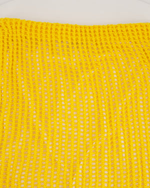 Prada Yellow Crochet Knitted Top and Skirt Set Size IT 38 (UK 6)