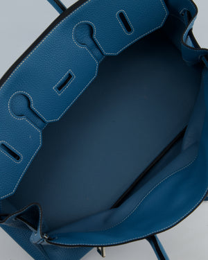 *COLLECTORS* Hermès Birkin JPG Bag in Bleu Jean Clemence Leather with Palladium Hardware