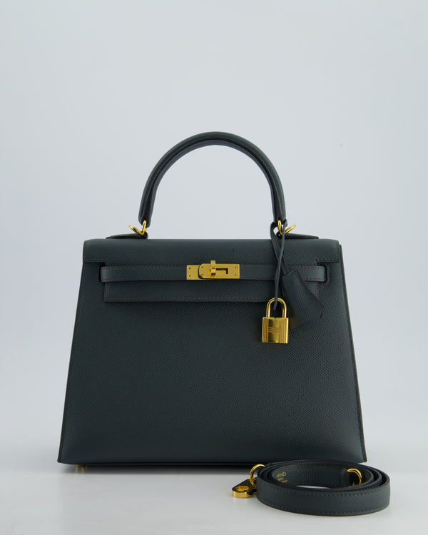 *RARE* Hermès Kelly Sellier Bag 25cm in Vert Amande Epsom Leather with Gold Hardware