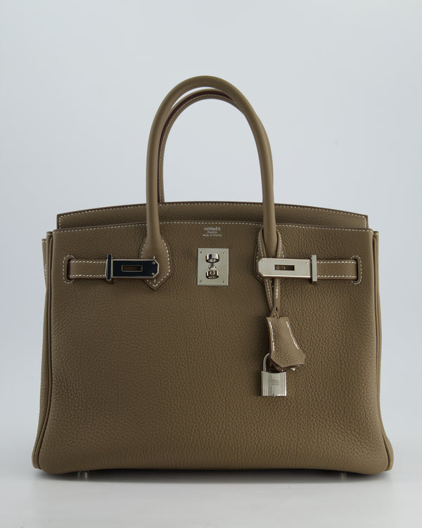 *RARE* Hermès Birkin Bag Retourne 30cm in Etoupe Togo Leather with Palladium Hardware