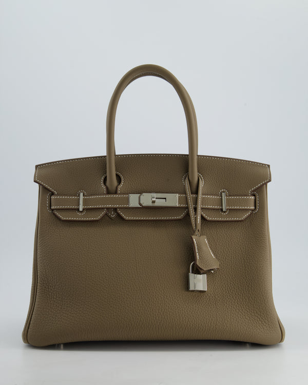 *RARE* Hermès Birkin Bag Retourne 30cm in Etoupe Togo Leather with Palladium Hardware