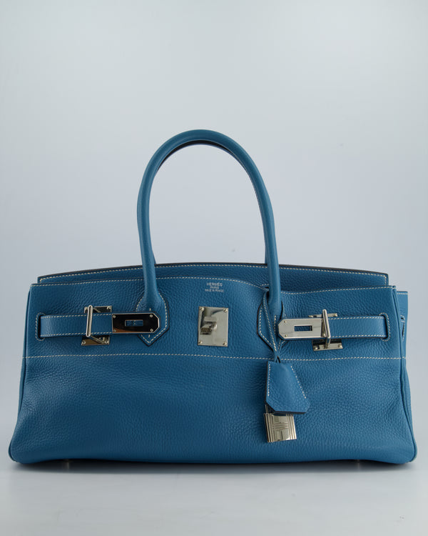 *COLLECTORS* Hermès Birkin JPG Bag in Bleu Jean Clemece Leather with Palladium Hardware