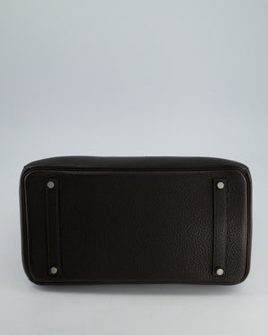 Hermès Birkin 35cm Bag in Chocolat Clemence Leather with Palladium Hardware
