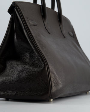 Hermès Birkin 35cm Bag in Chocolat Clemence Leather with Palladium Hardware