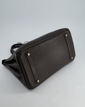 Hermès Birkin 35cm Bag in Chocolat Clemence Leather with Palladium Hardware