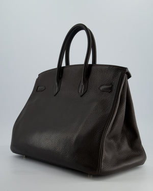 Hermès Birkin 35cm Bag in Chocolat Clemence Leather with Palladium Hardware