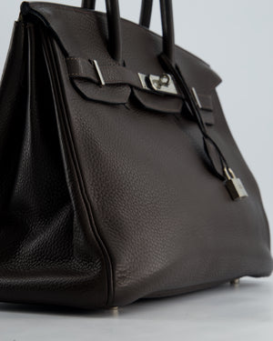 Hermès Birkin 35cm Bag in Chocolat Clemence Leather with Palladium Hardware