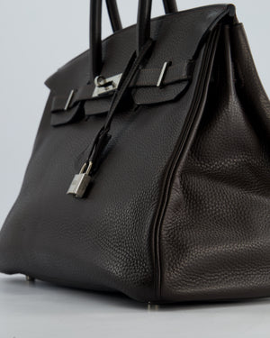 Hermès Birkin 35cm Bag in Chocolat Clemence Leather with Palladium Hardware