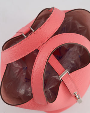 *HOT* Hermès Picotin Lock Bag 18cm in Rose Azalee Clemence Leather with Palladium Hardware