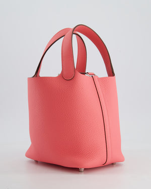 *HOT* Hermès Picotin Lock Bag 18cm in Rose Azalee Clemence Leather with Palladium Hardware