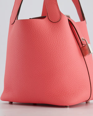 *HOT* Hermès Picotin Lock Bag 18cm in Rose Azalee Clemence Leather with Palladium Hardware
